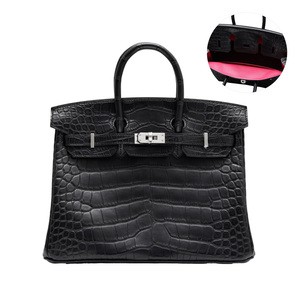 HERMES バーキン25 アリゲーター ブラック シルバー金具 W刻印 スペシャルオーダー品