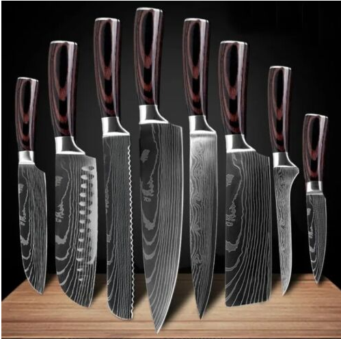 5/8pcs Sharp Japanese Kitchen Knives Set Professional Stainless Steel Chef Knife